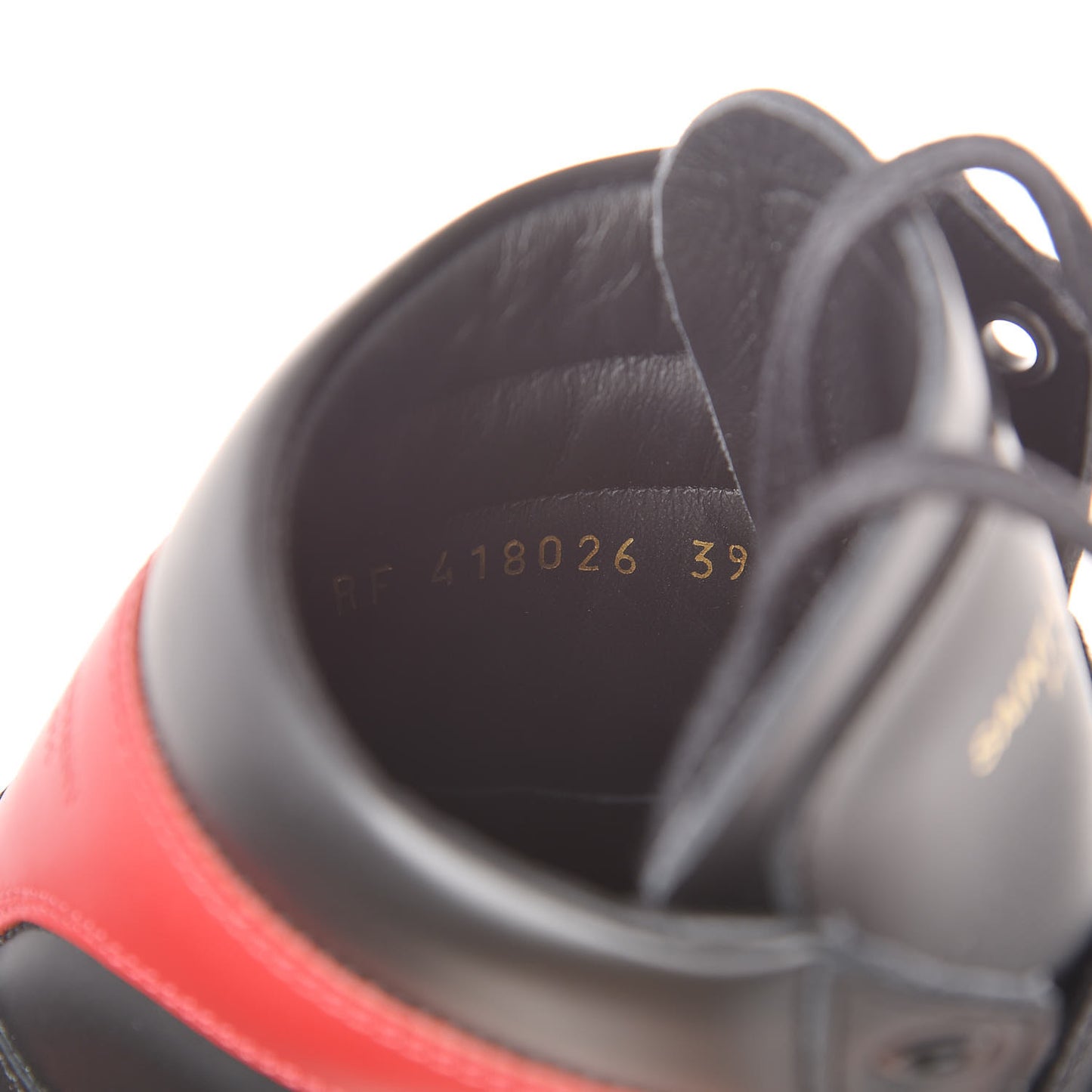 Calfskin Court Classic SL/10H High Top Sneakers 39.5 Black Red