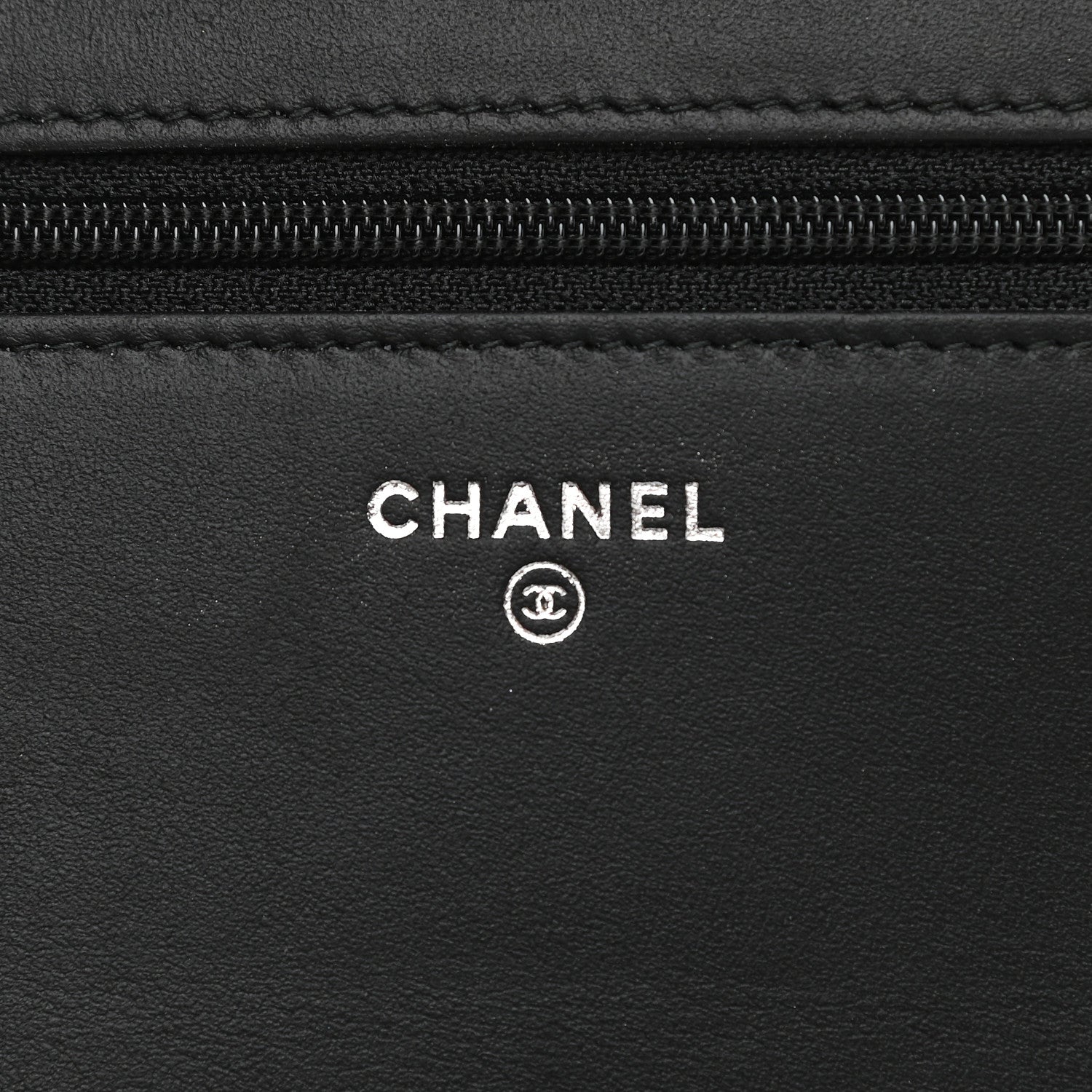 Chanel Calfskin Painted Chevron Embossed Boy Wallet On Chain WOC Black 6 of 11