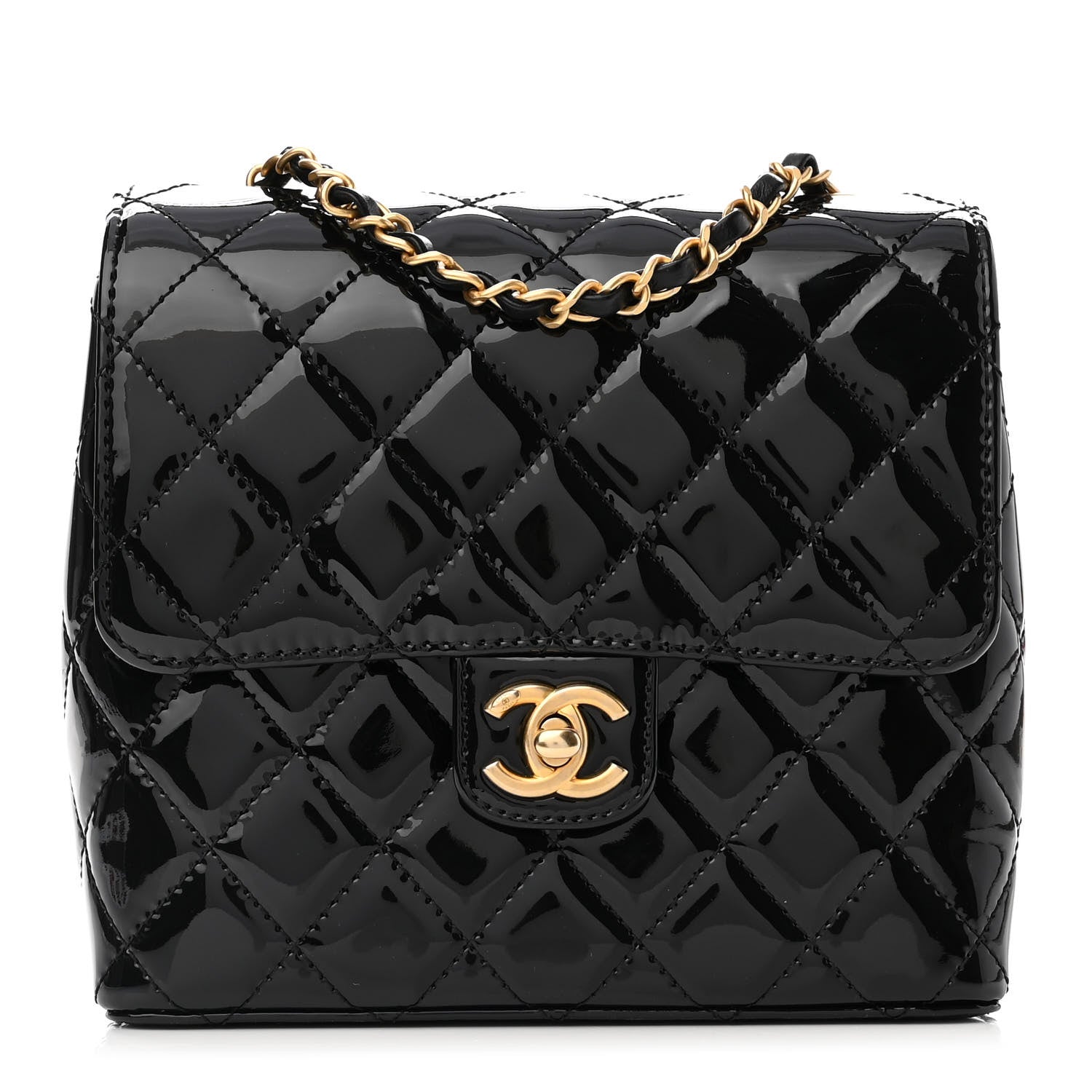 Chanel Patent Quilted Small Flap Black 1 of 11
