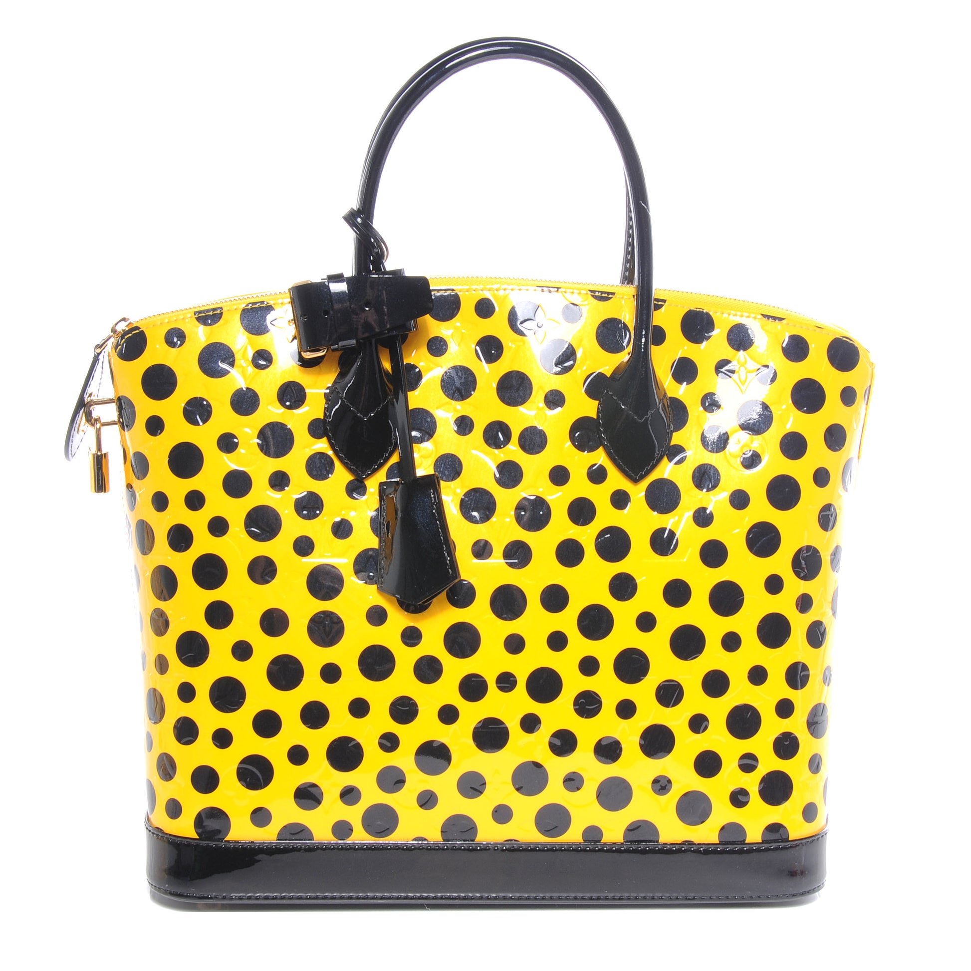 Louis Vuitton Vernis Kusama Infinity Dots Lockit MM Yellow 1 of 7