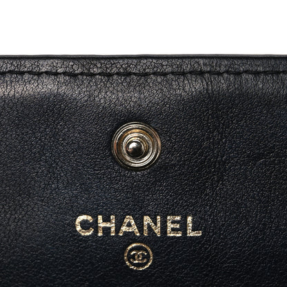Chanel Lambskin Large Boy Gusset Flap Wallet Black Silver 6 of 8