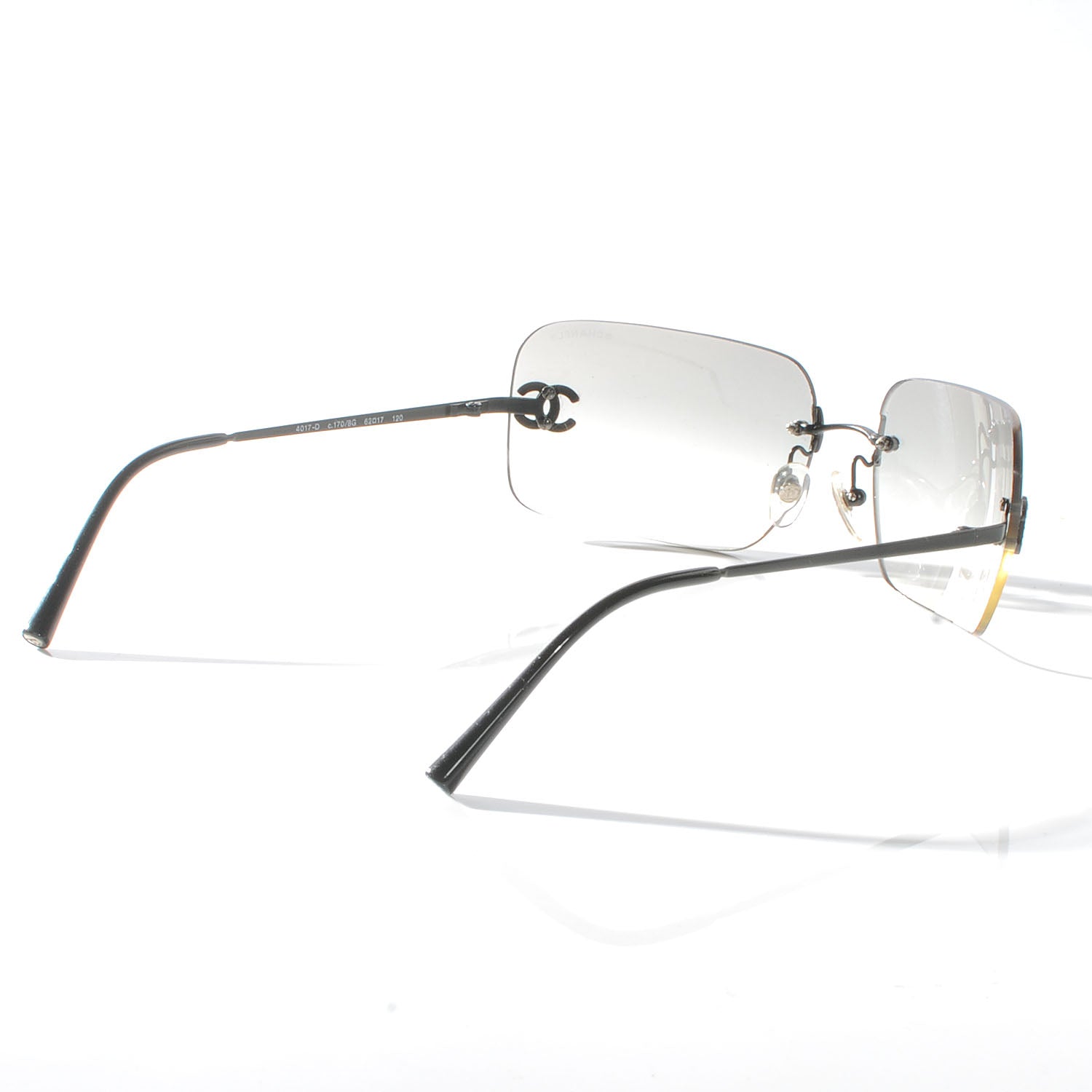 Chanel Metal Crystal CC Logo Sunglasses 4017-D Silver 2 of 5