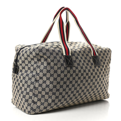 Gucci GG Monogram Web Large Collapsible Carry On Duffle Navy 2 of 8