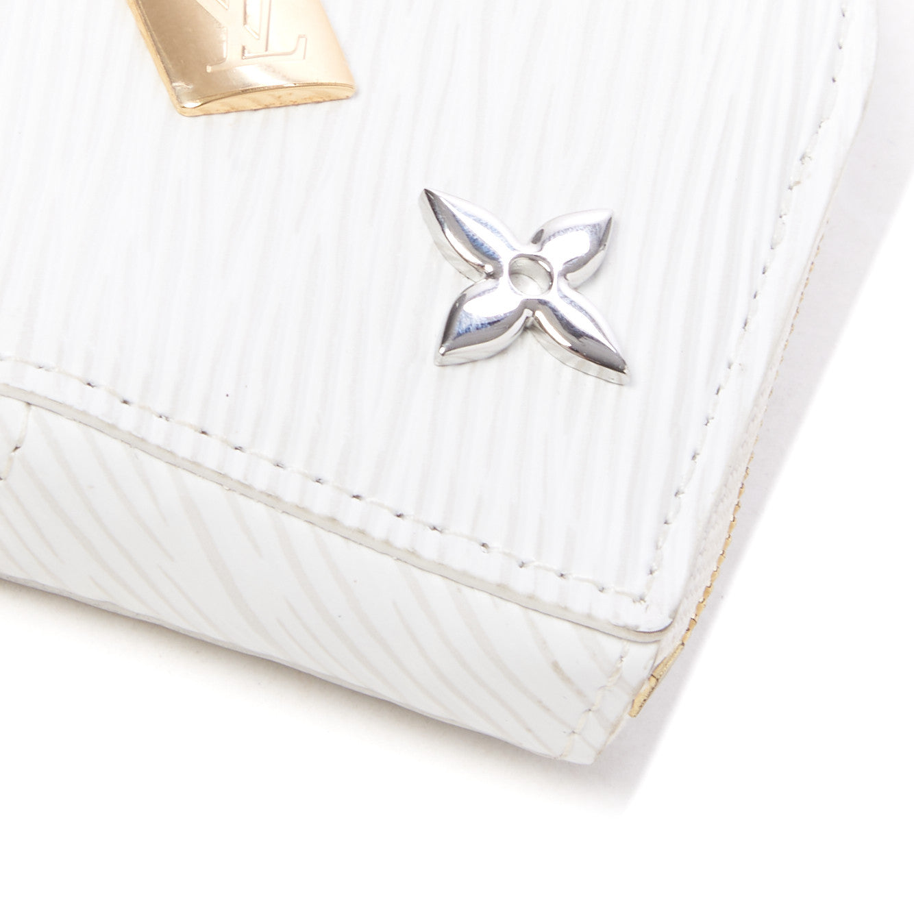 Epi Love Lock Heart Coin Purse White