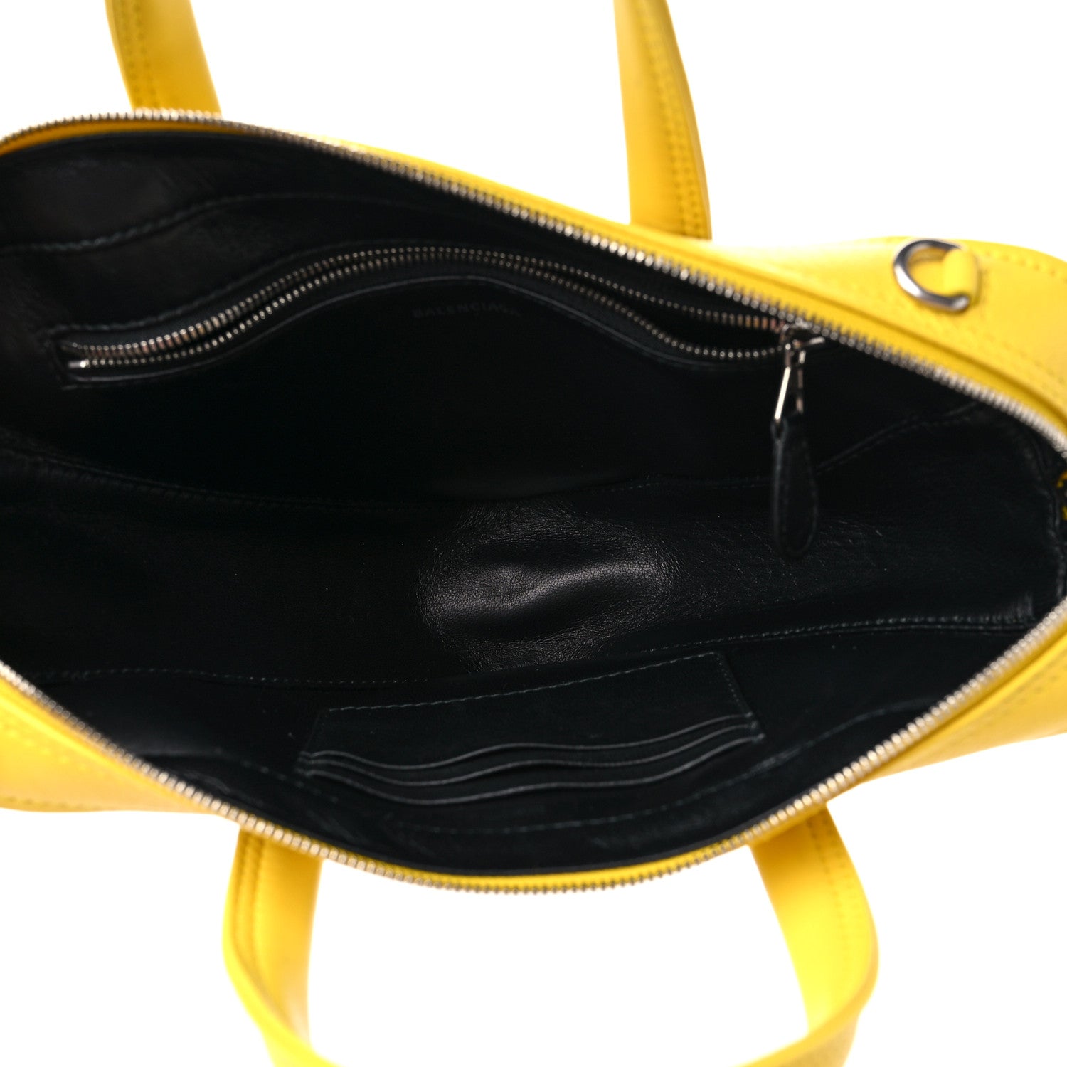 Balenciaga Shiny Day Calfskin Logo XS Triangle Duffle Jaune Black 5 of 10