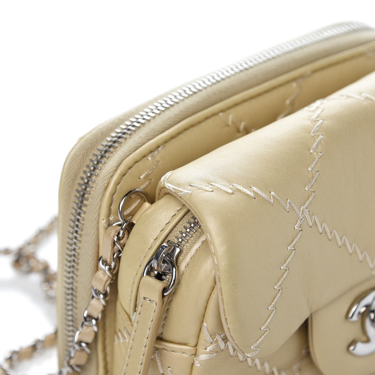Metallic Lambskin Stitched New Mini Flap Gold