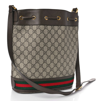 Gucci GG Supreme Monogram Web Ophidia Bucket Bag Brown 3 of 9
