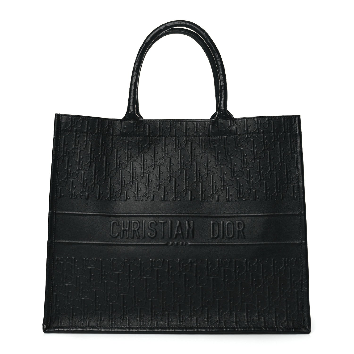 Christian Dior Oblique Calfskin Embossed Medium Book Tote Black 1 of 10