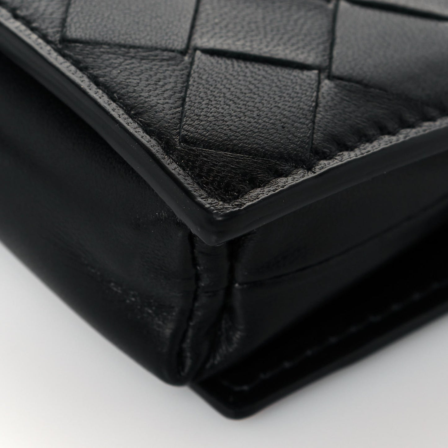 Nappa Intrecciato Crossbody Coin Pouch Black