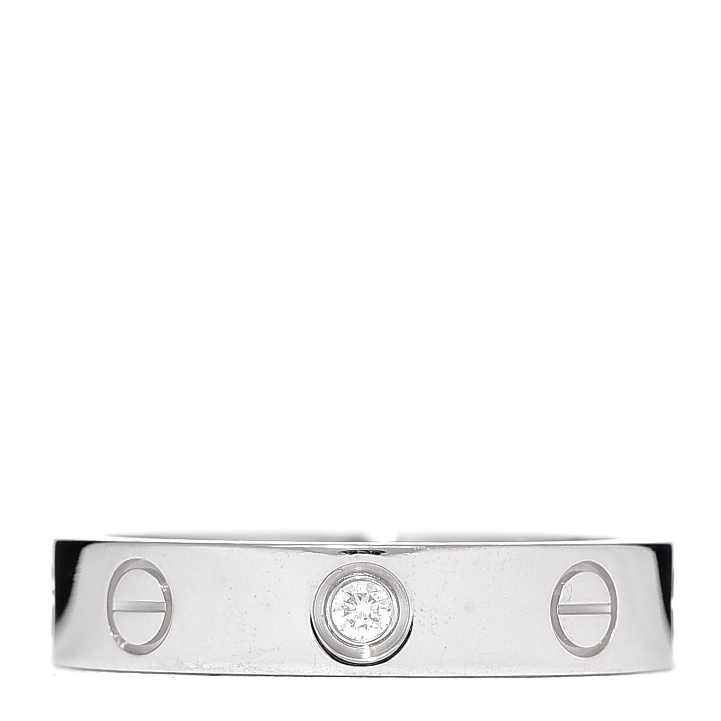 18K White Gold Diamond 4mm LOVE Wedding Band Ring 51 5.75