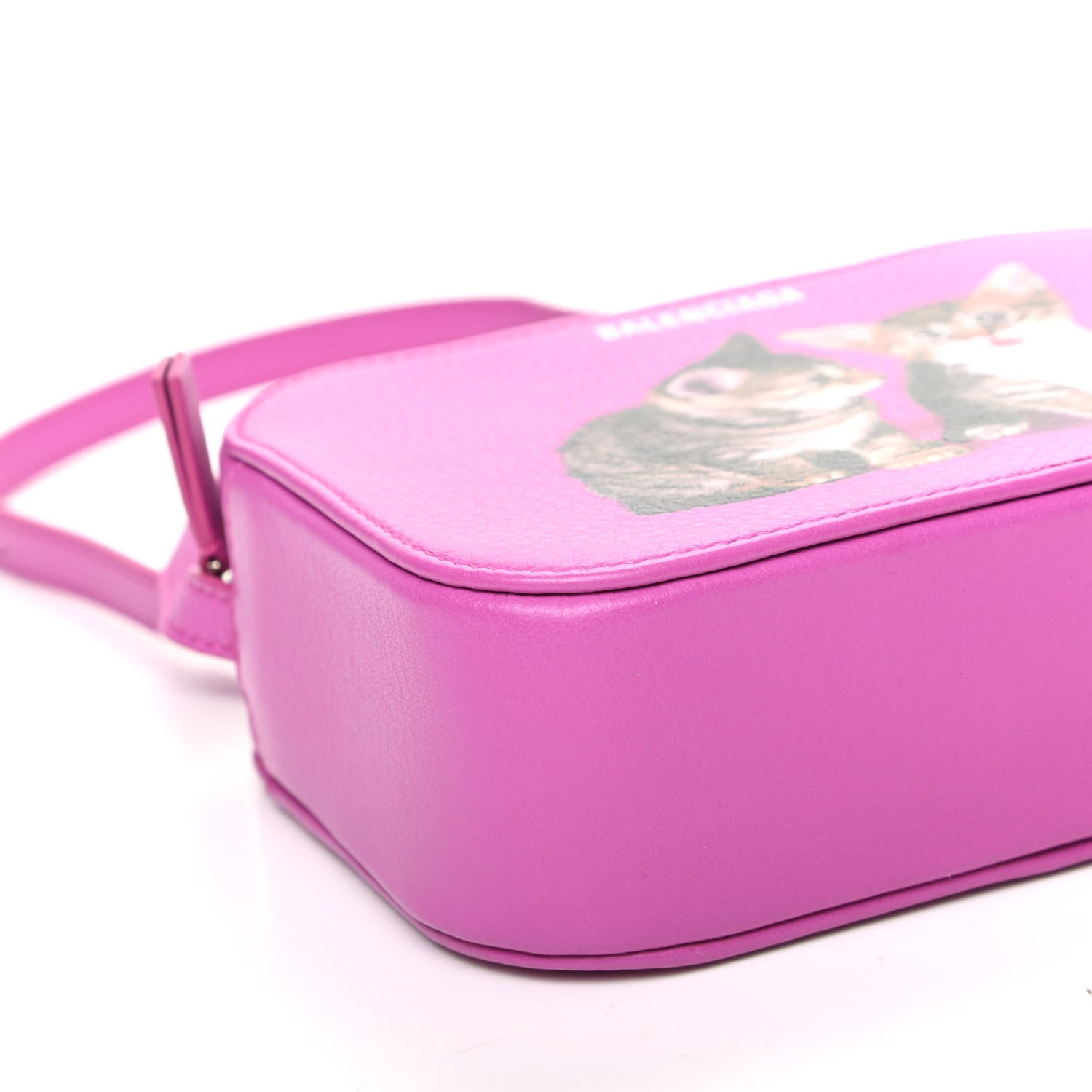 Balenciaga Calfskin Kittens Logo XS Everyday Camera Bag Fuchsia 7 of 8