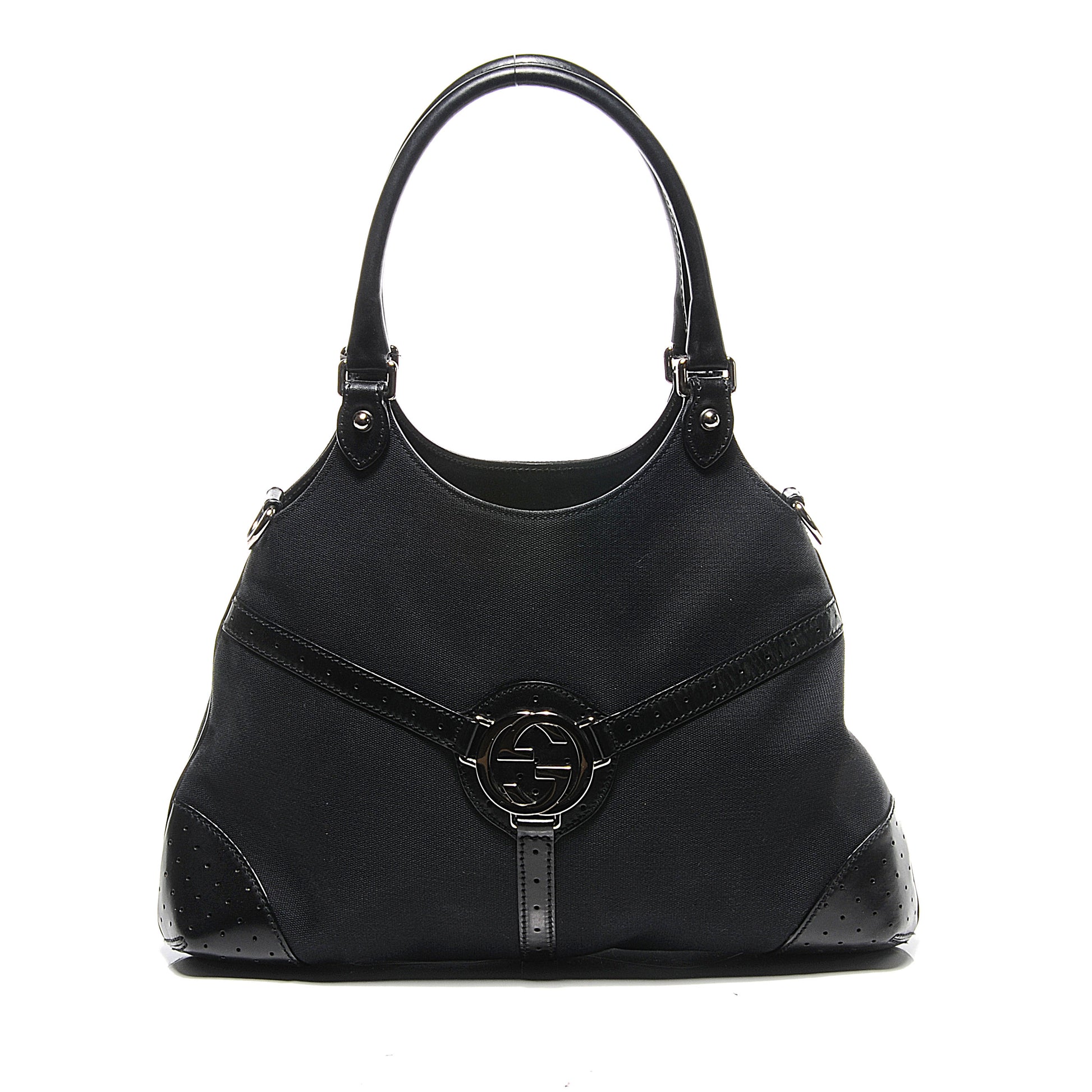 Gucci Canvas Reins Hobo Black 1 of 8