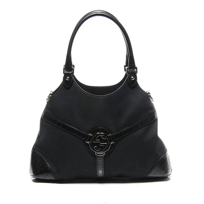 Gucci Canvas Reins Hobo Black 1 of 8