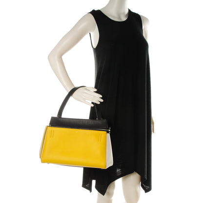 Celine Smooth Calfskin Small Tri-Color Edge Shoulder Bag Yellow 2 of 8