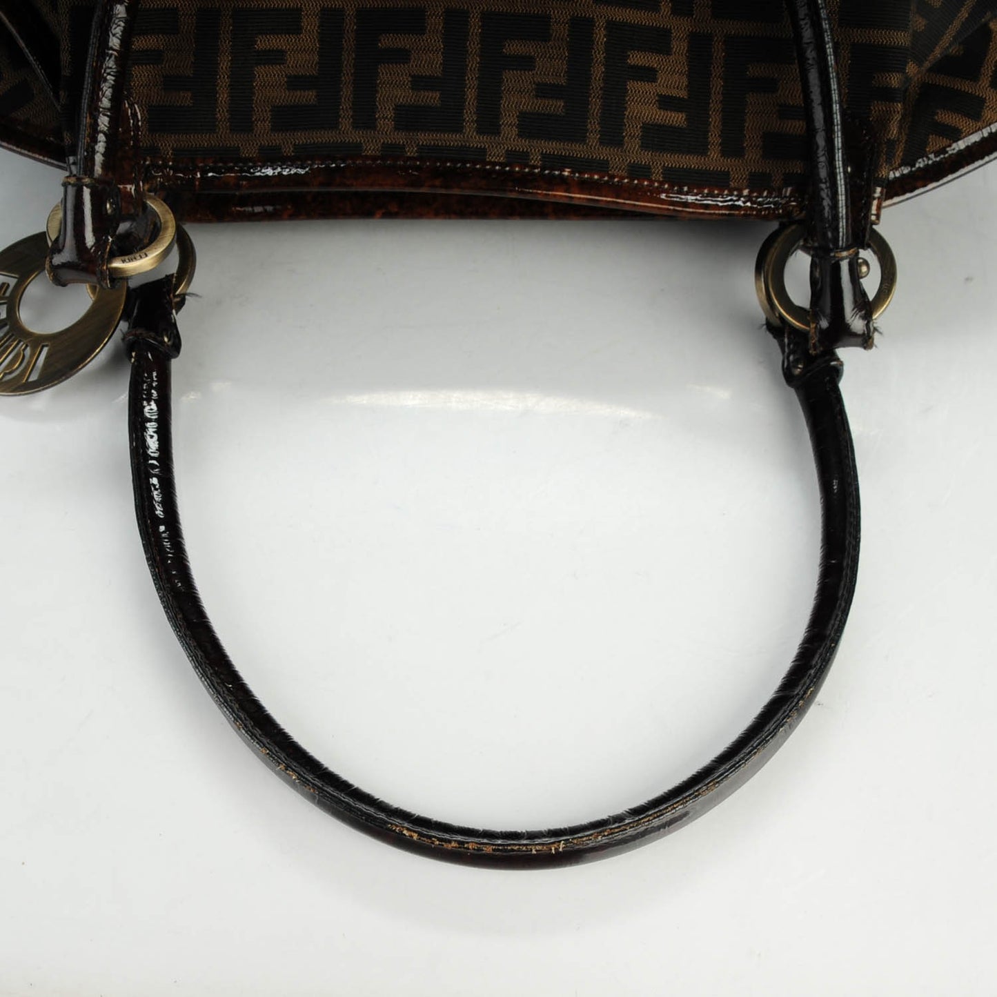 Zucca Patent Large Chef Shopper Tote Tobacco