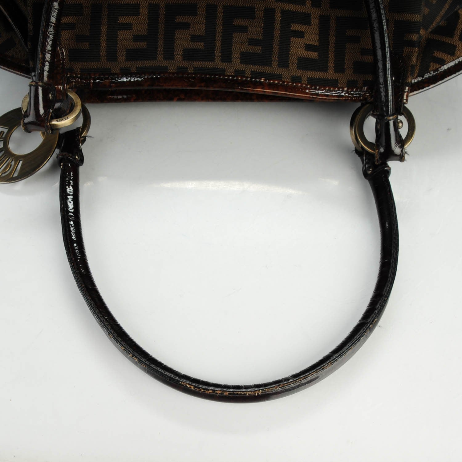 Fendi Zucca Patent Large Chef Shopper Tote Tobacco 13 of 13