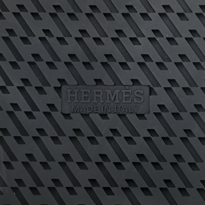 Hermes Veau Indios Woolskin Mens Chypre Sandals 44 Black Ecru 7 of 8