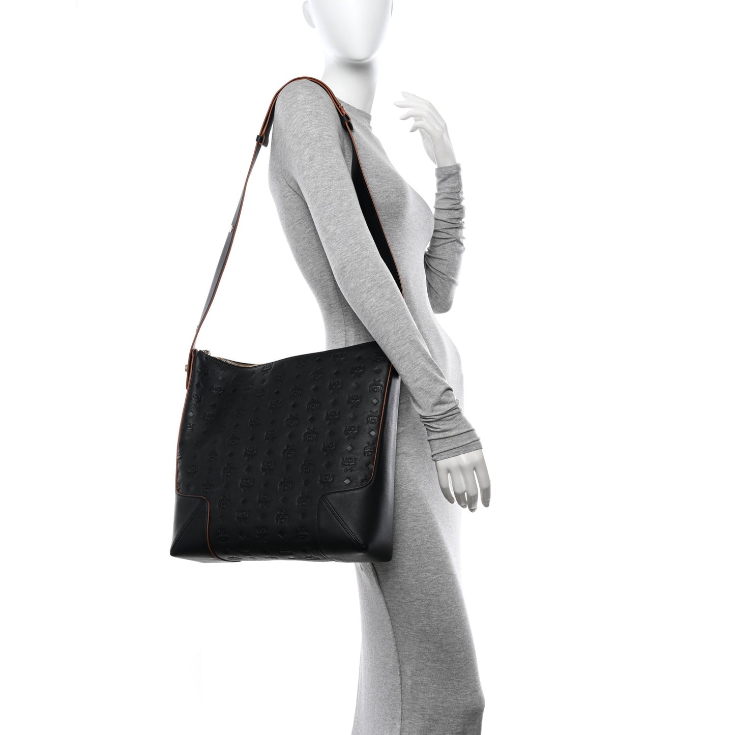 Calfskin Ottomar Monogram Large Klara Hobo Black