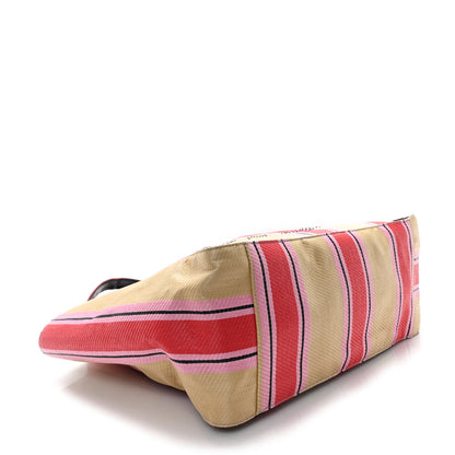 Stella McCartney Raffia Striped Logo Tote Red 5 of 11