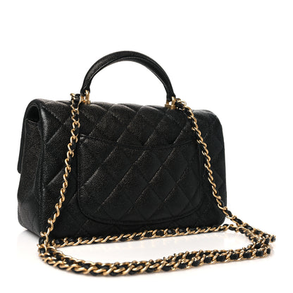 Chanel Caviar Quilted Mini Top Handle Rectangular Flap Black 3 of 10