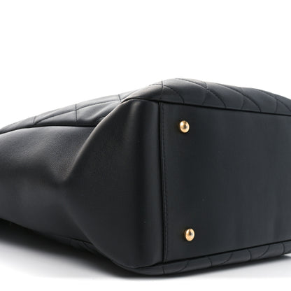 Chanel Lambskin Quilted Shopping Tote  Black 9 of 10