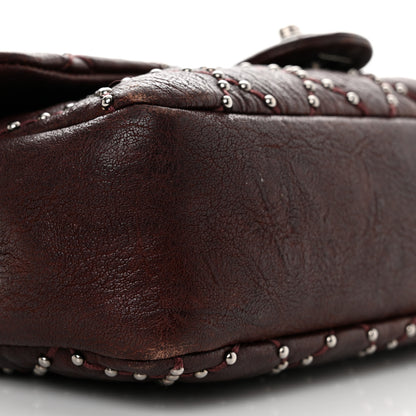 Chanel Washed Lambskin Studded Metal Beauty Flap Burgundy 10 of 14