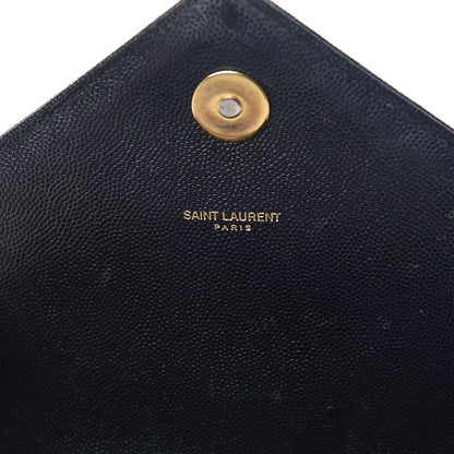 Saint Laurent Grain De Poudre Matelasse Chevron Large Monogram Satchel Black 7 of 19