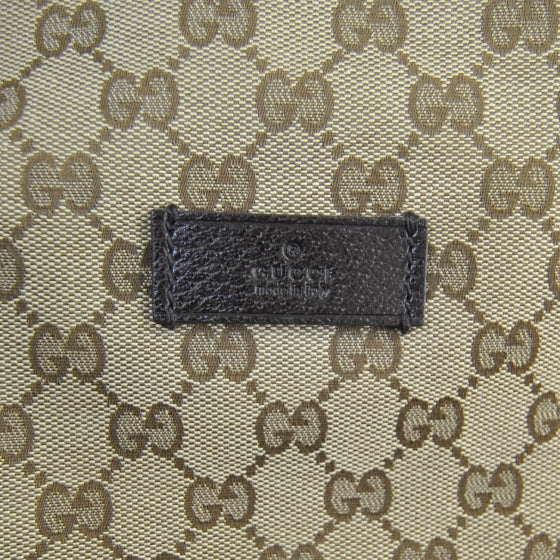 GG Monogram Web Medium Classic Backpack Brown