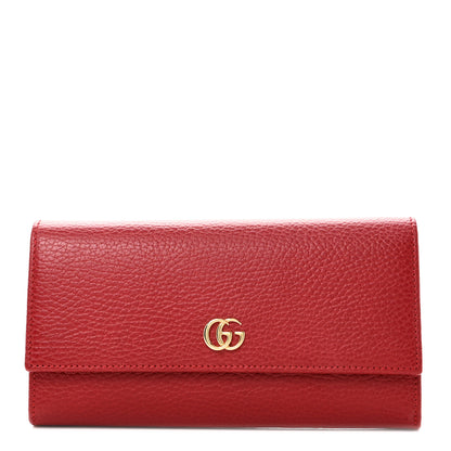 Gucci Dollar Calfskin GG Marmont Continental Wallet Hibiscus Red 1 of 8