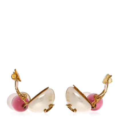 Chanel Enamel Bead CC Drop Clip On Earrings Gold Multicolor 3 of 4