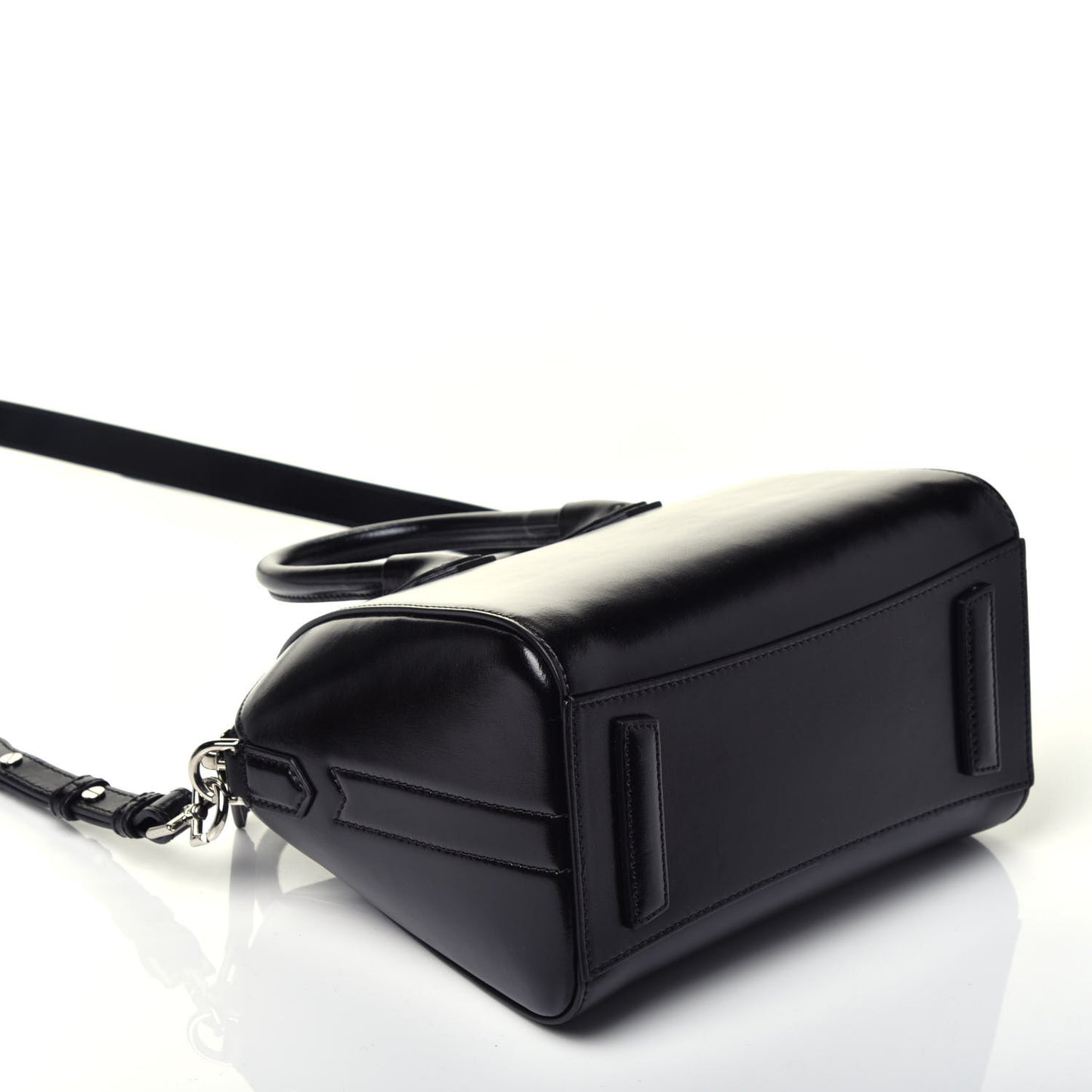 Shiny Lord Calfskin Mini Antigona Black