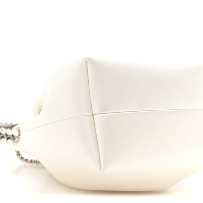 Jimmy Choo Satin Crystal Embellished Bon Bon Bucket Bag White 8 of 10