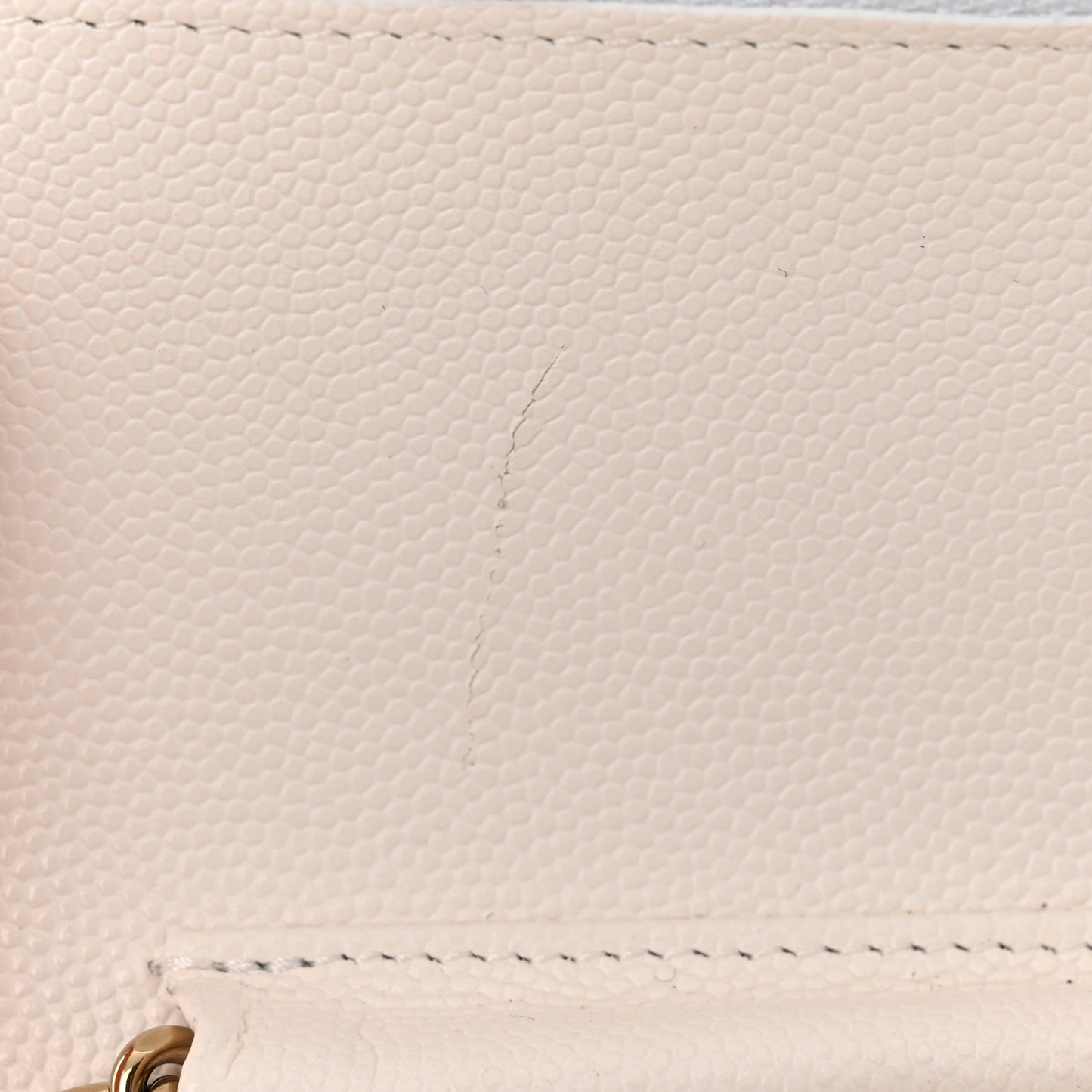 Caviar Quilted Wallet On Chain WOC White