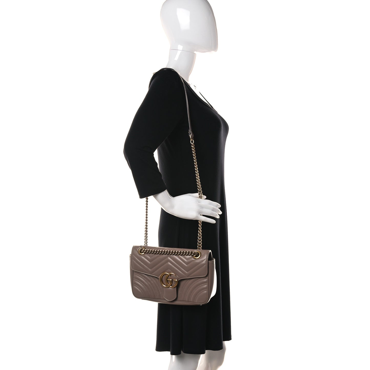 Calfskin Matelasse Small GG Marmont Shoulder Bag Porcelain Rose