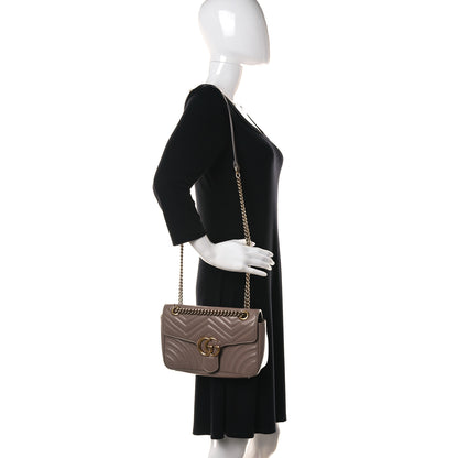 Gucci Calfskin Matelasse Small GG Marmont Shoulder Bag Porcelain Rose 2 of 5
