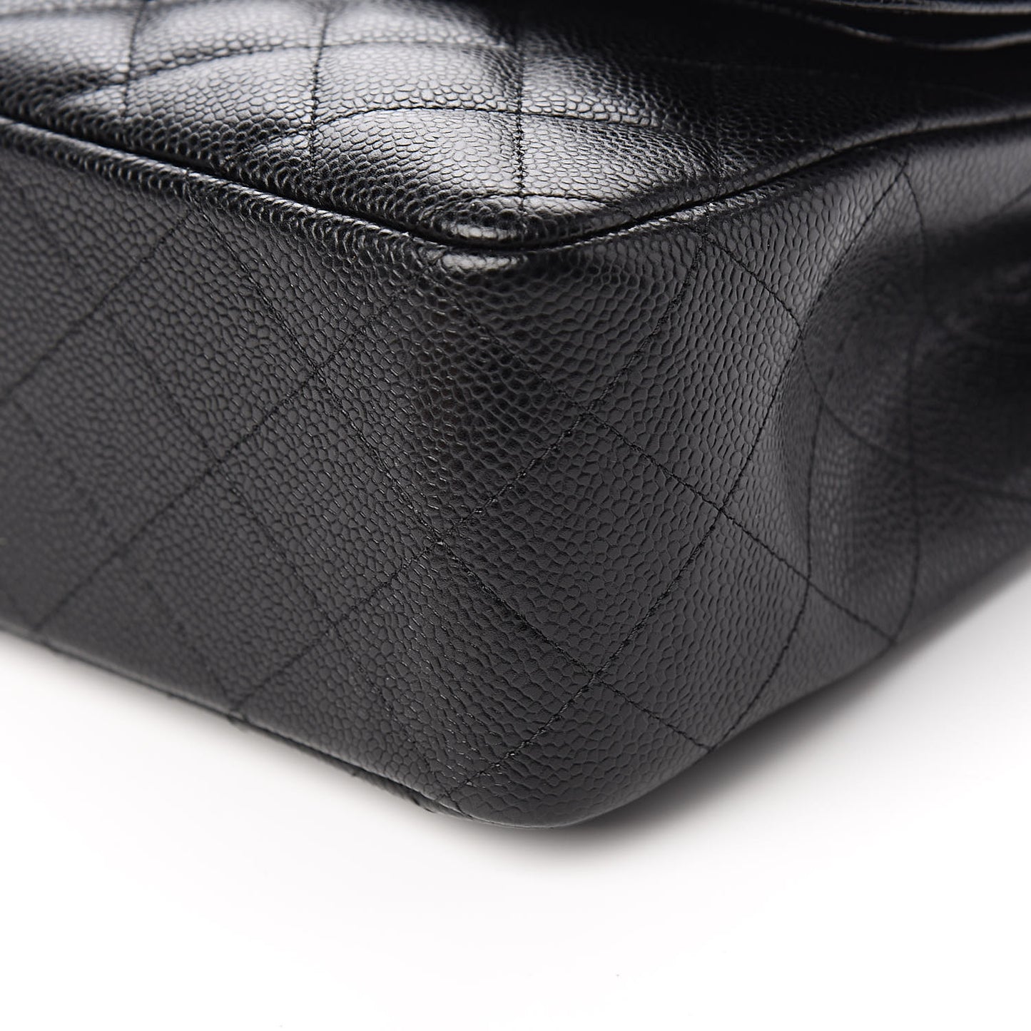 Caviar Quilted Jumbo Double Flap Black