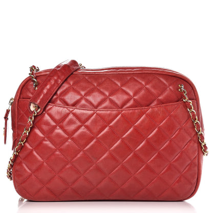 Chanel Lambskin Quilted Camera Case Bag Red 1 of 11
