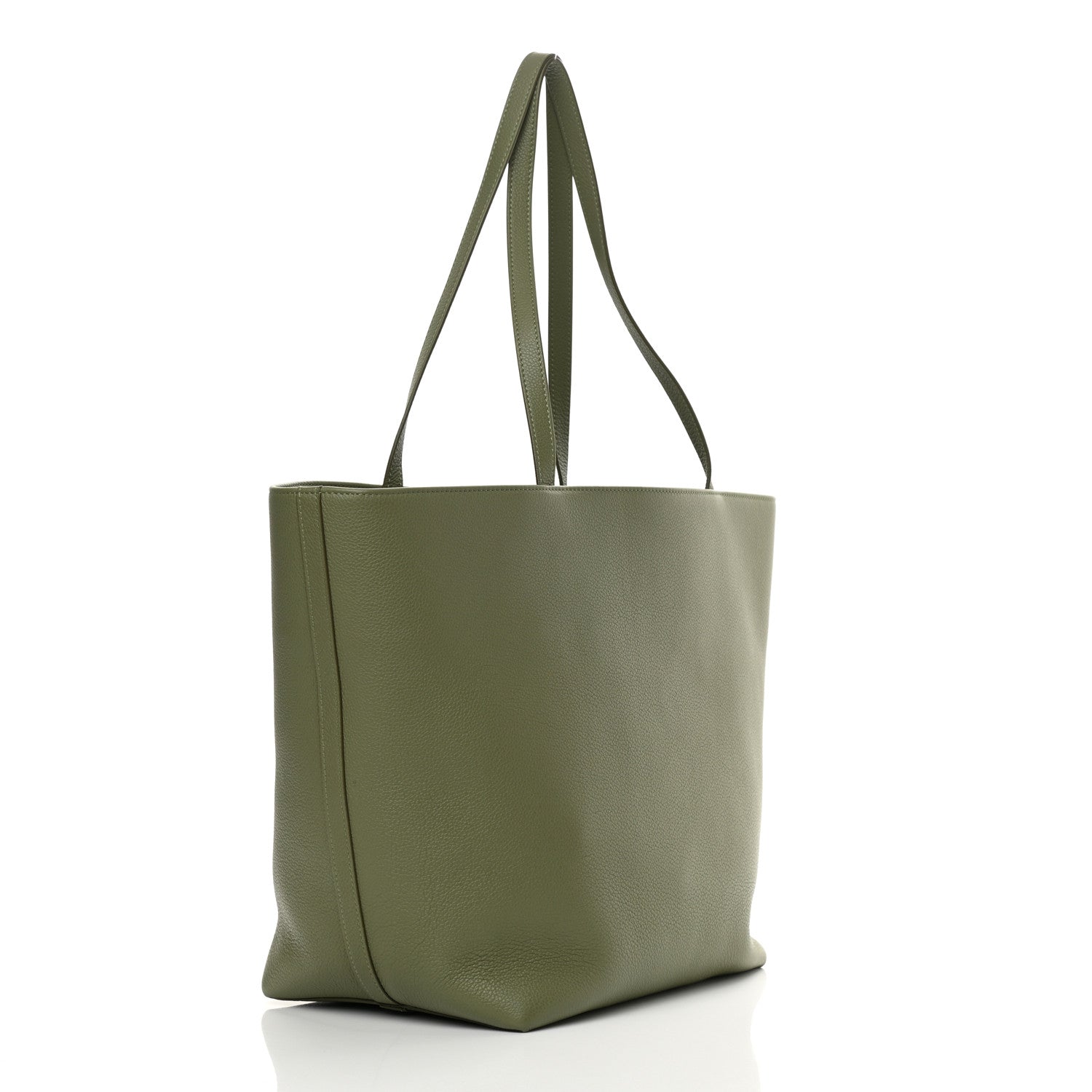 Celine Grained Calfskin Maillon Triomphe Medium Cabas Light Khaki 3 of 12