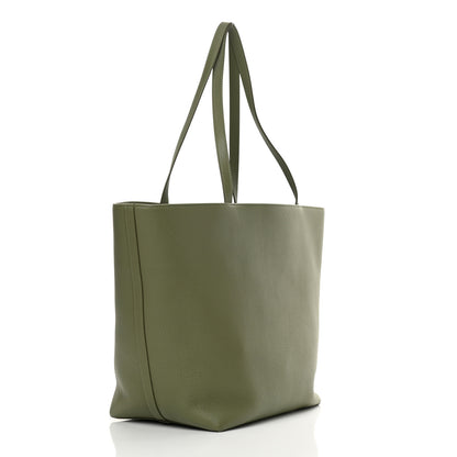 Celine Grained Calfskin Maillon Triomphe Medium Cabas Light Khaki 3 of 12