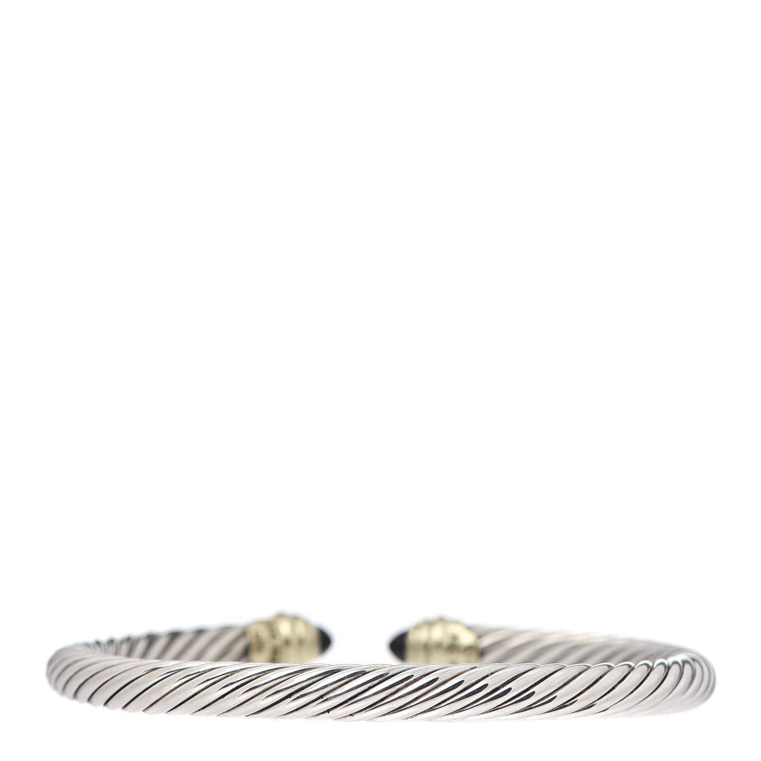 David Yurman Sterling Silver 14K Yellow Gold Black Onyx 5mm Cable Classics Petite Color Bracelet 3 of 5