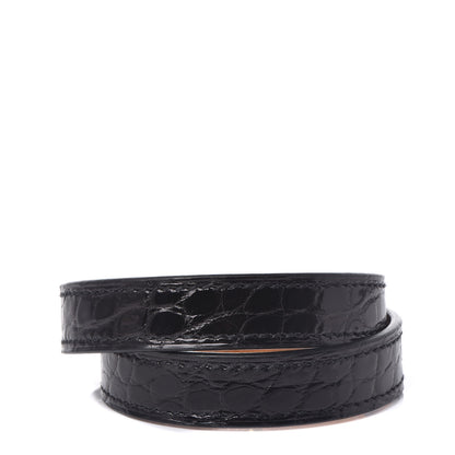 Hermes Shiny Alligator Kelly Double Tour Bracelet S Black 3 of 7