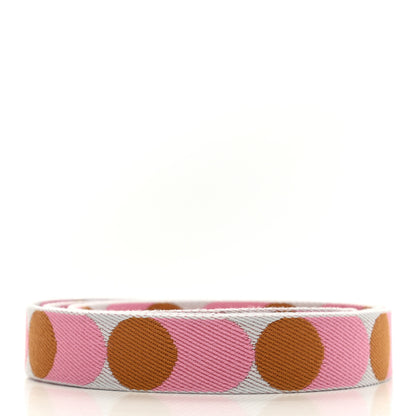 Hermes Toile Swift 25mm Sangle Flipperball Shoulder Strap Bleu Brume Pink Gold 2 of 5