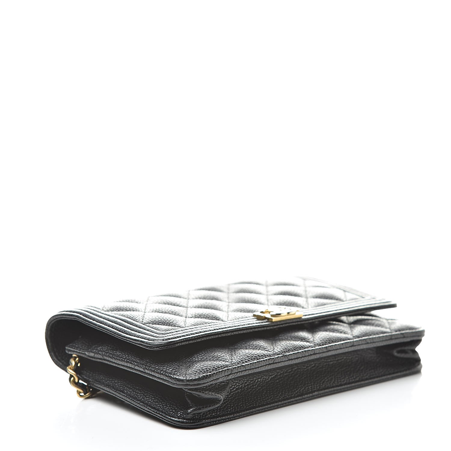 Chanel Caviar Quilted Boy Wallet On Chain WOC Black 4 of 12