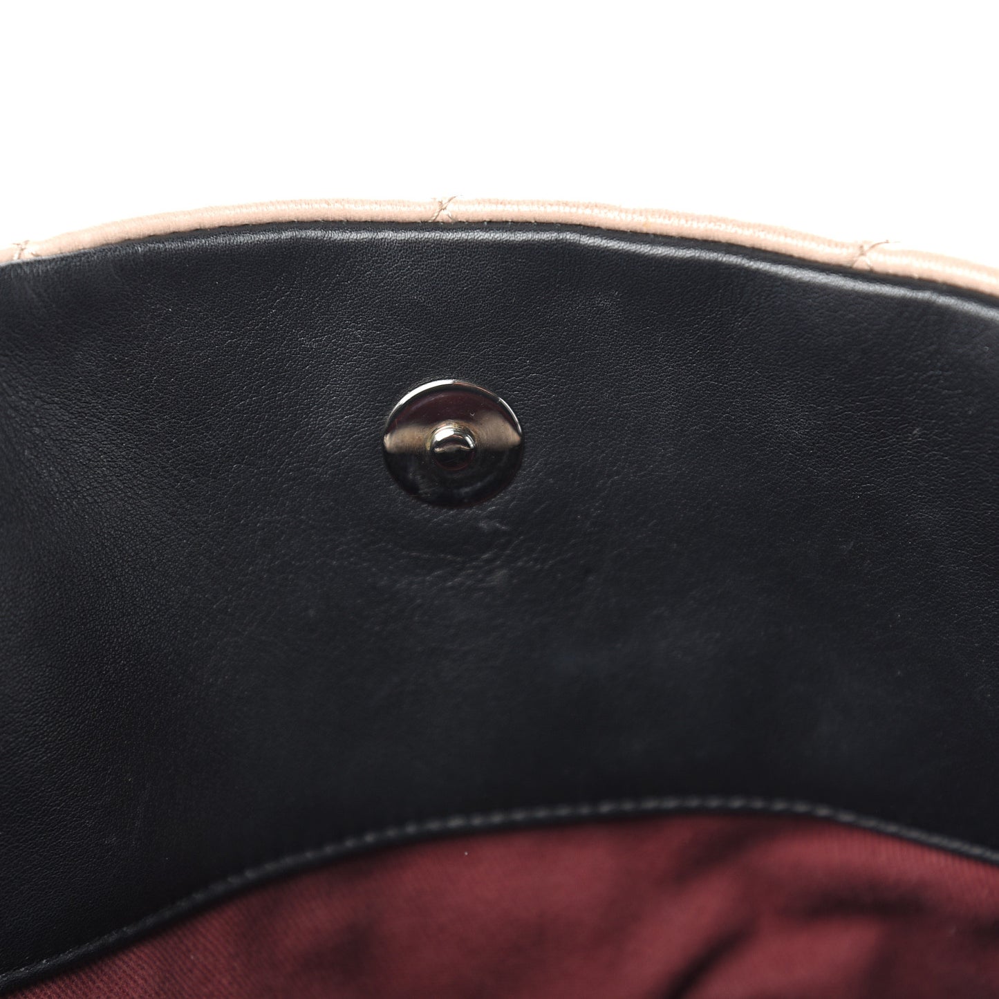 Lambskin Quilted CC Shopping Tote Black Rose Clair