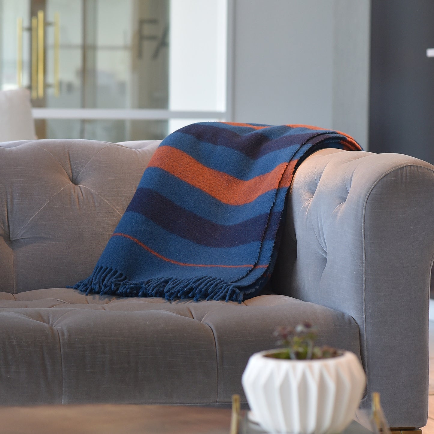 Wool Rocabar Blanket Bleu De Prusse
