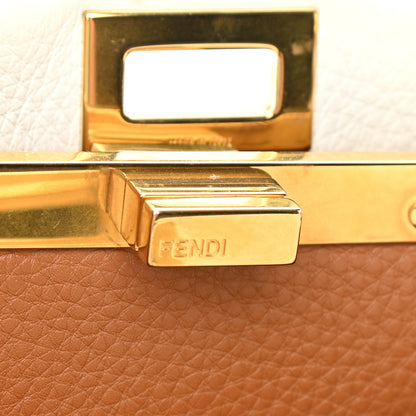 Fendi Cuoio Romano Selleria Tri-color Mini Peekaboo Iconic Satchel White Indaco Saddler 7 of 12