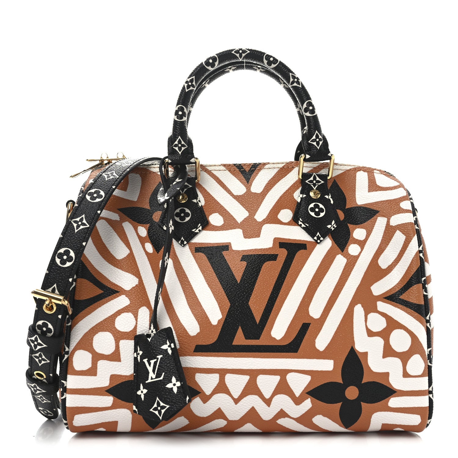 Louis Vuitton Monogram Giant Crafty Speedy Bandouliere 25 Creme Caramel 1 of 9