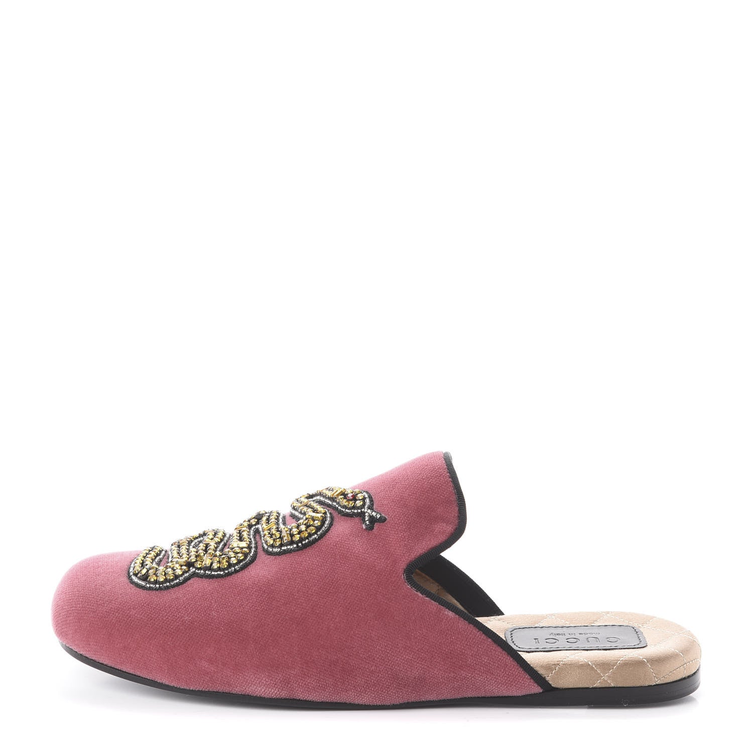 Gucci Velvet Embellished Evening Slippers 35 Pink 1 of 7