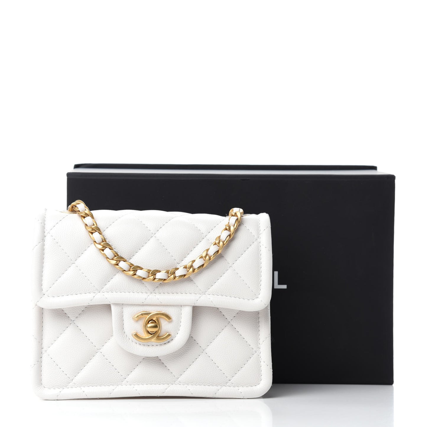 Caviar Quilted Mini Sweet Classic Flap White