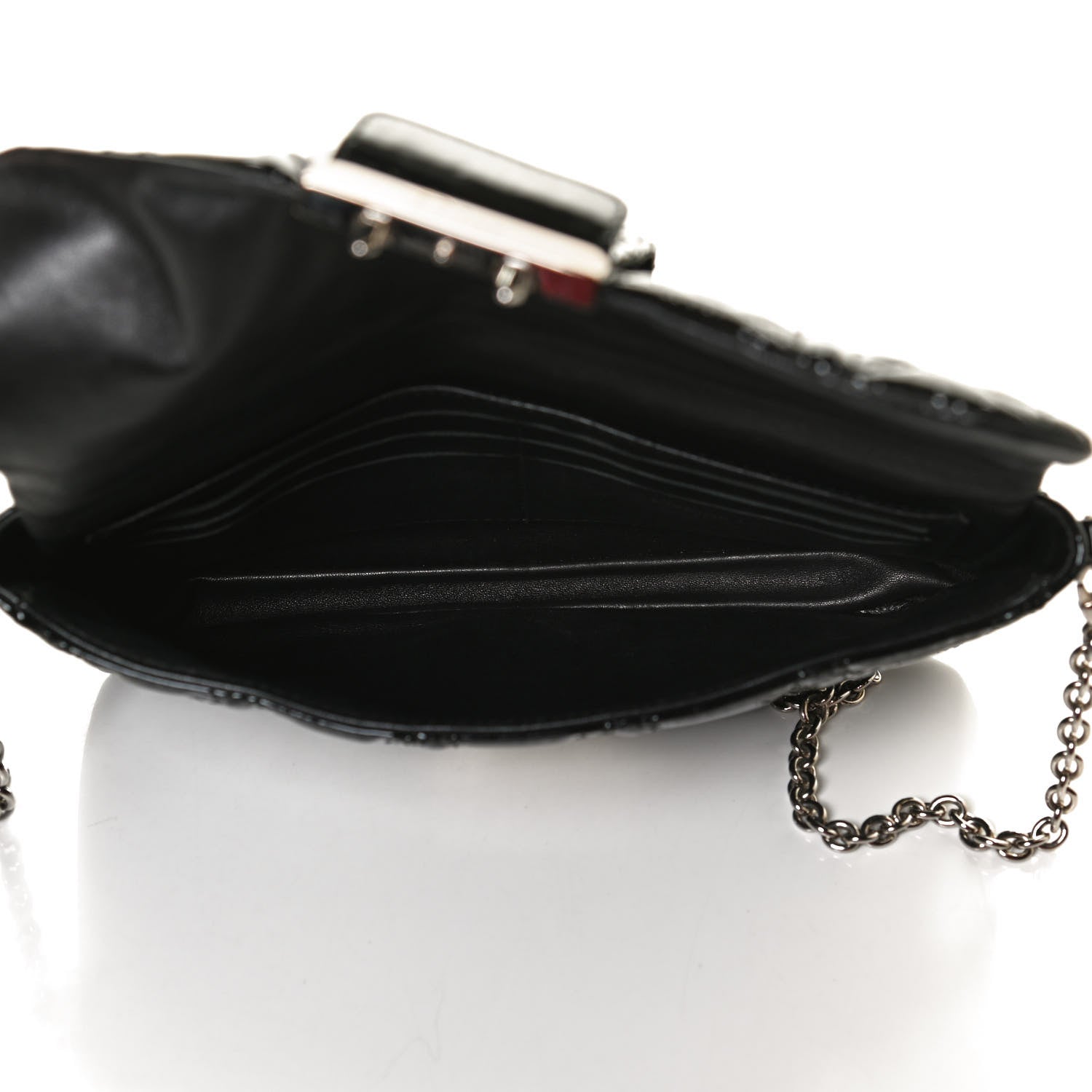 Christian Dior Patent Cannage New Lock Pouch Black 4 of 10